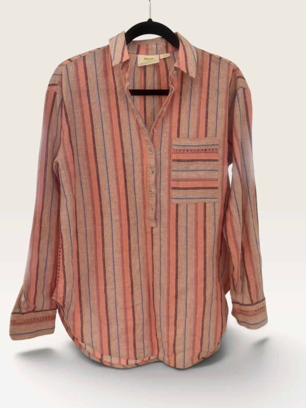Anthropology Pink Striped Shirt, Size XS